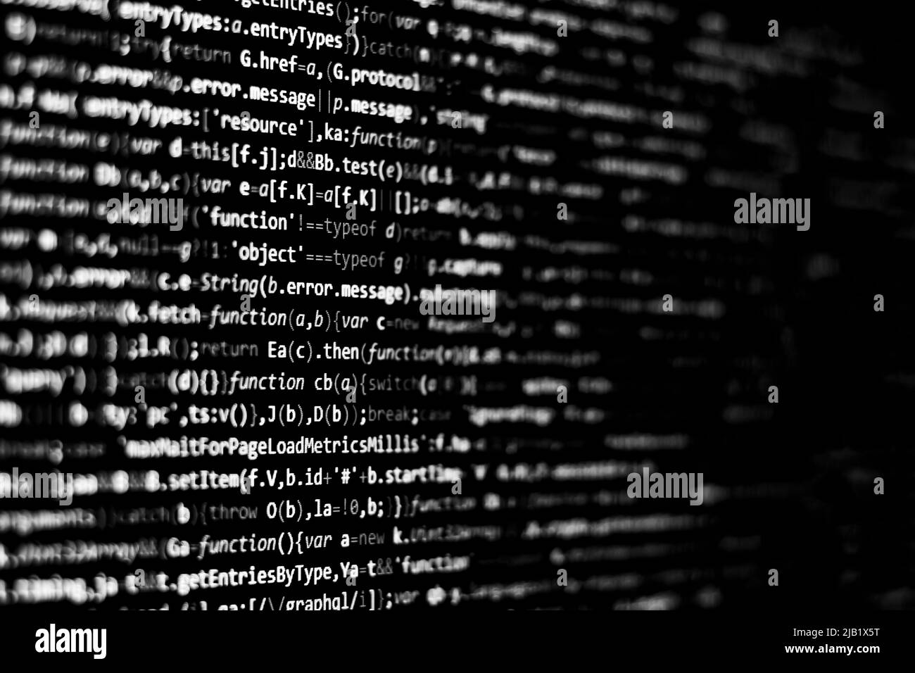 Source code on a dark terminal screen