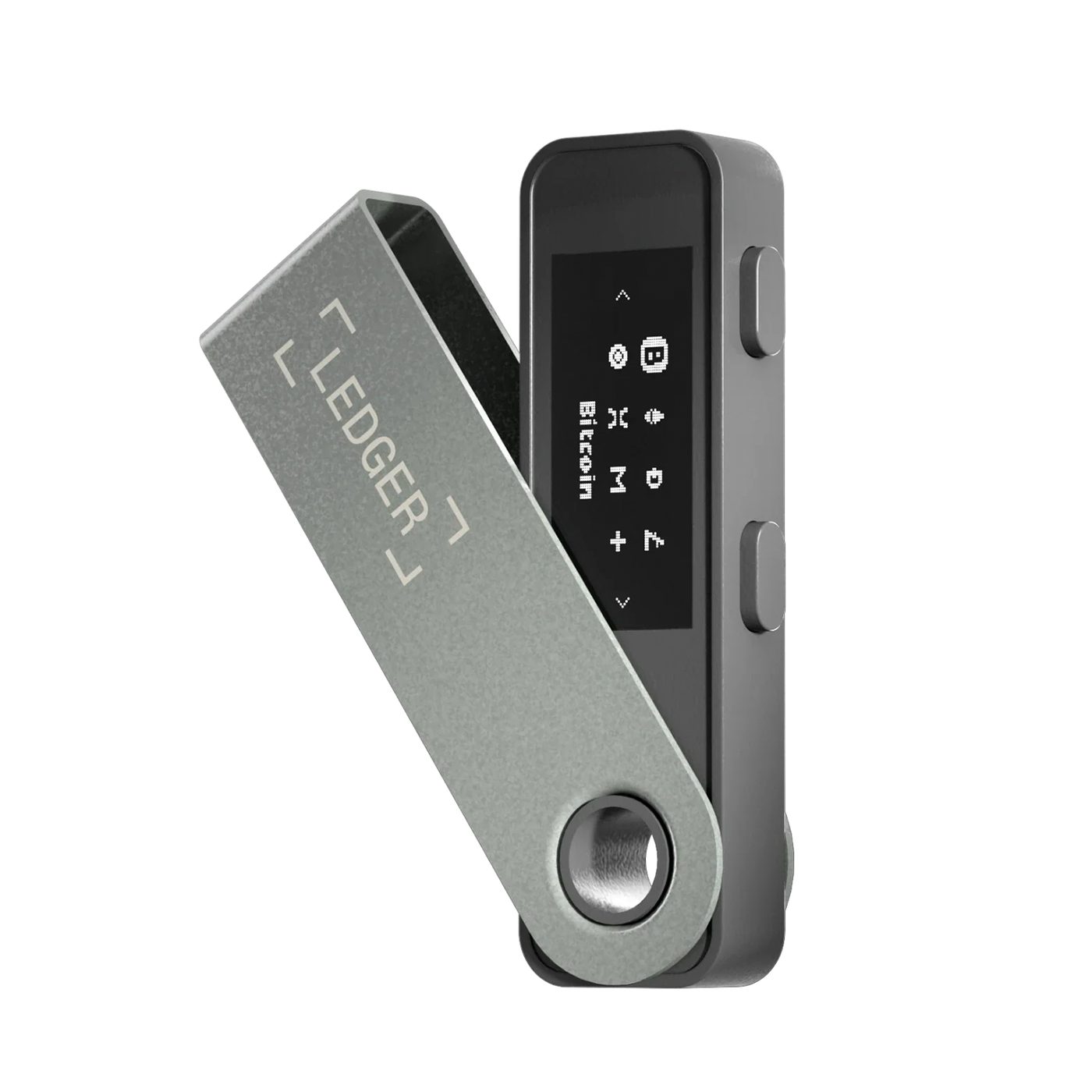 Ledger Nano S Plus hardware wallet with branded protective cover